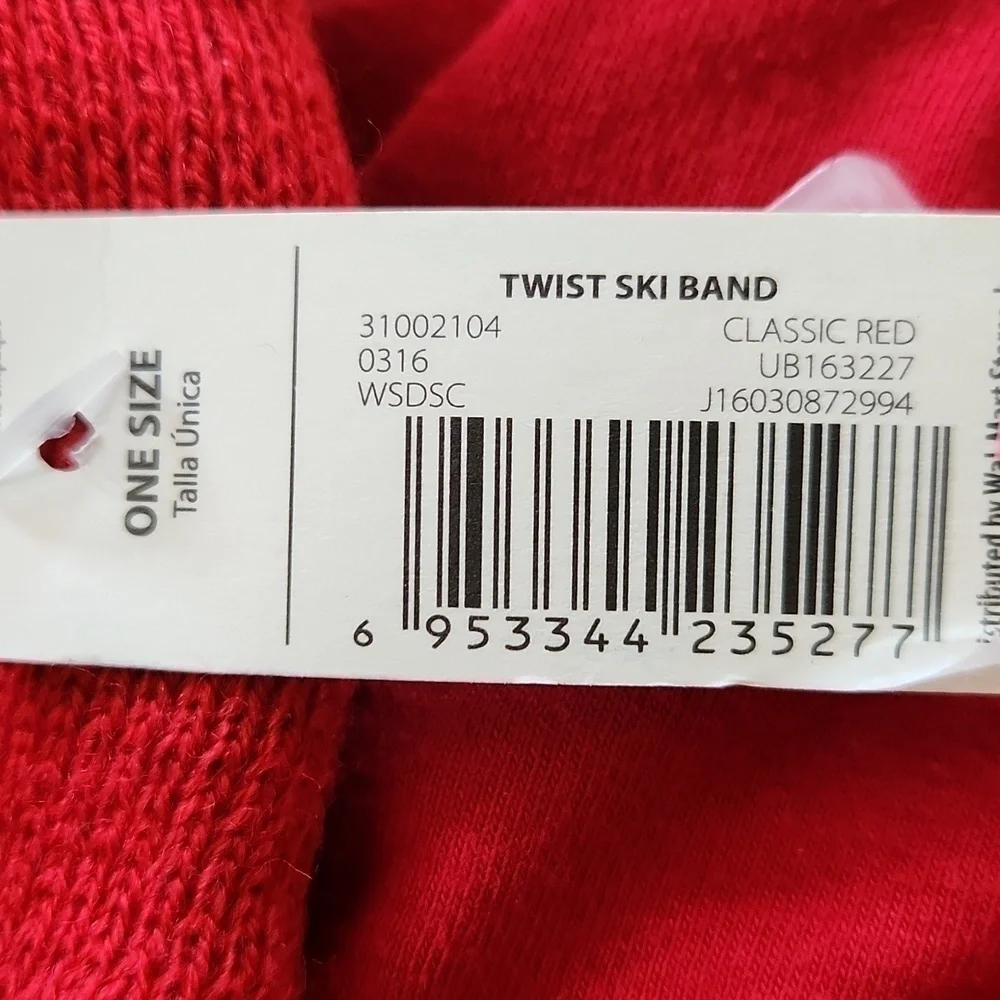 2 Classic Red Twisted Ski Bands - Size OS